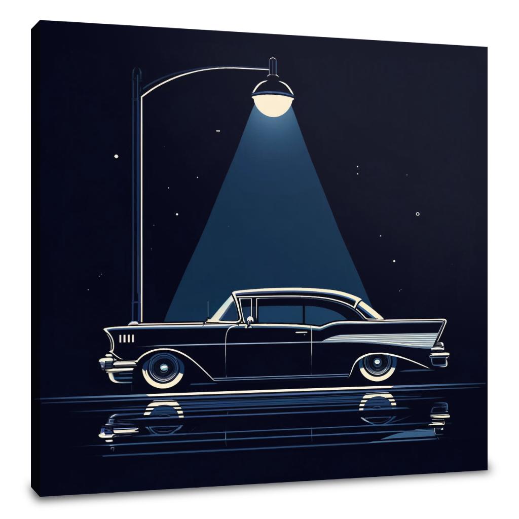 Vintage Car in Dark Tones Canvas