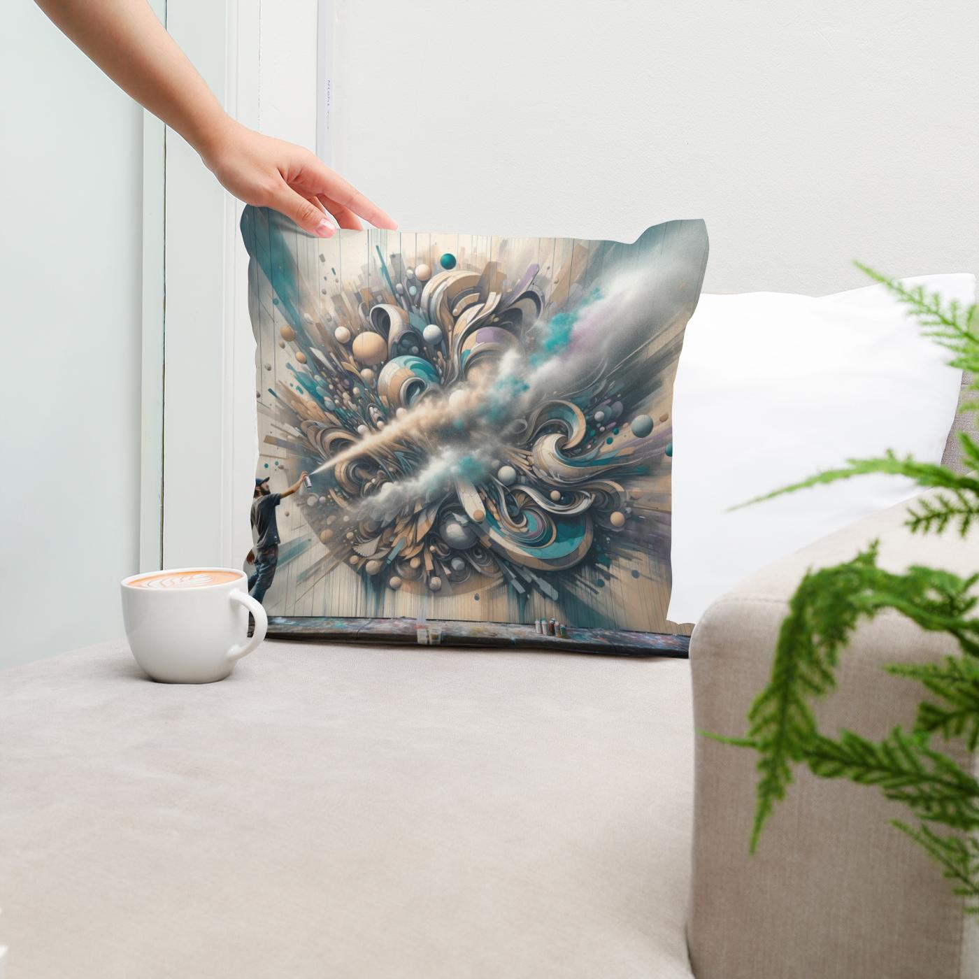 Serenade of the Spray Can Cotton Cushion