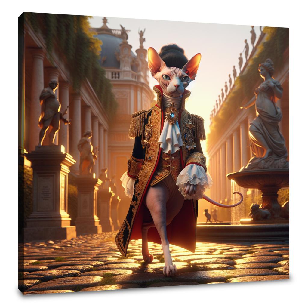 Regal Sphynx Twilight Courtyard Canvas
