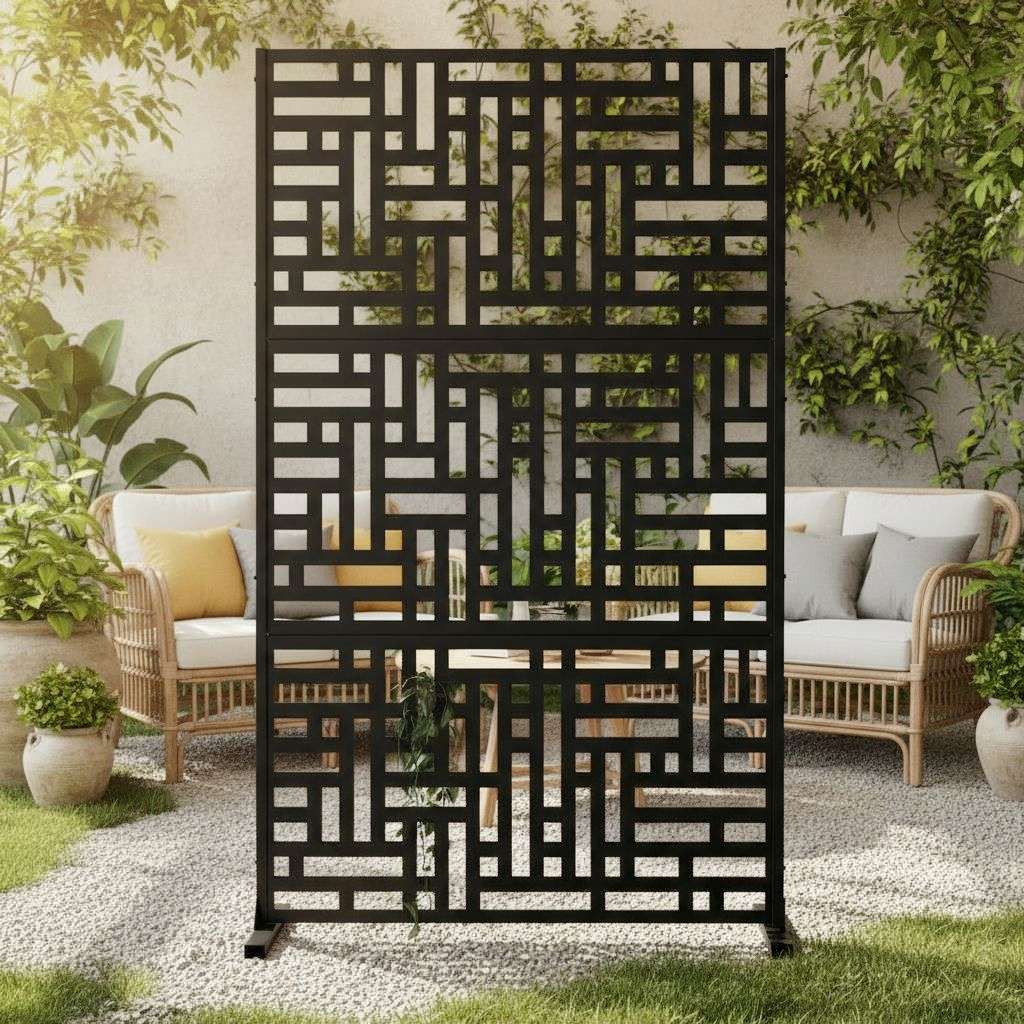 Metal Indoor/Outdoor Privacy Screen 90cm x 180cm - Maze