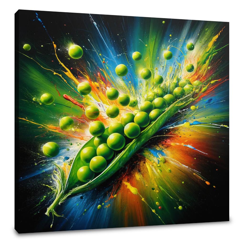 Vibrant Pea Explosion Canvas