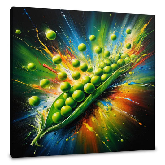Vibrant Pea Explosion Canvas