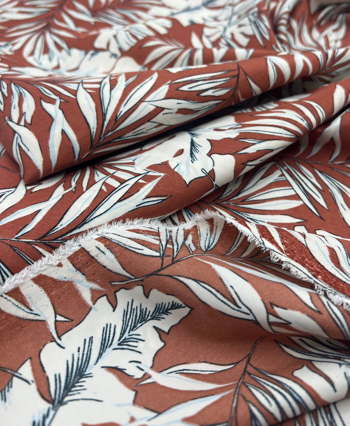 Terracotta Leave Lightweight Fabric 70GSM Non Stretch