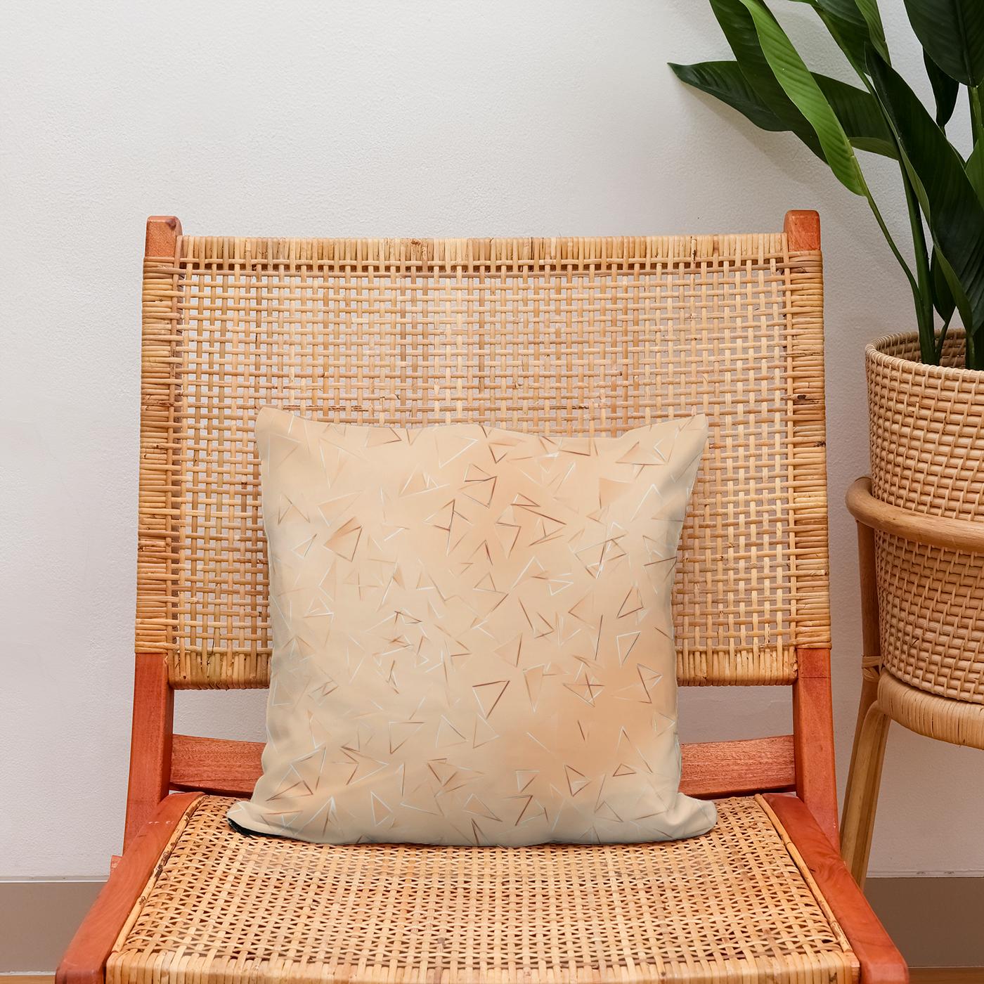 Geometric Gold Delight Cotton Cushion