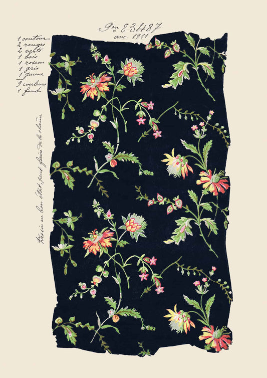 No.016 - Midnight Blooms - Vintage Archive Poster Prints