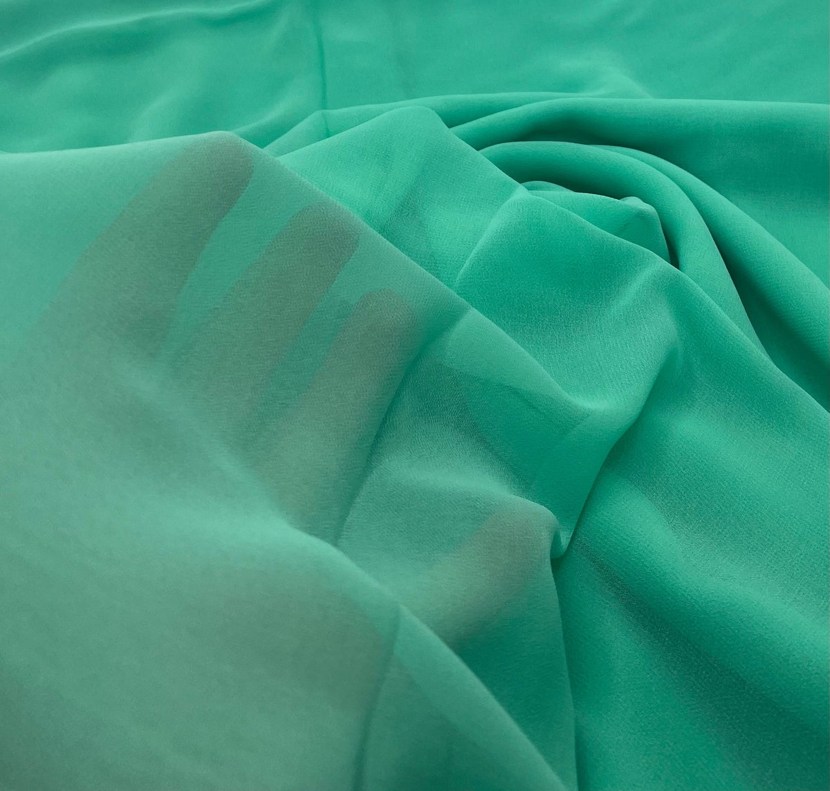 Plain Mint Green Chiffon Sheer Dress Bridal Fabric