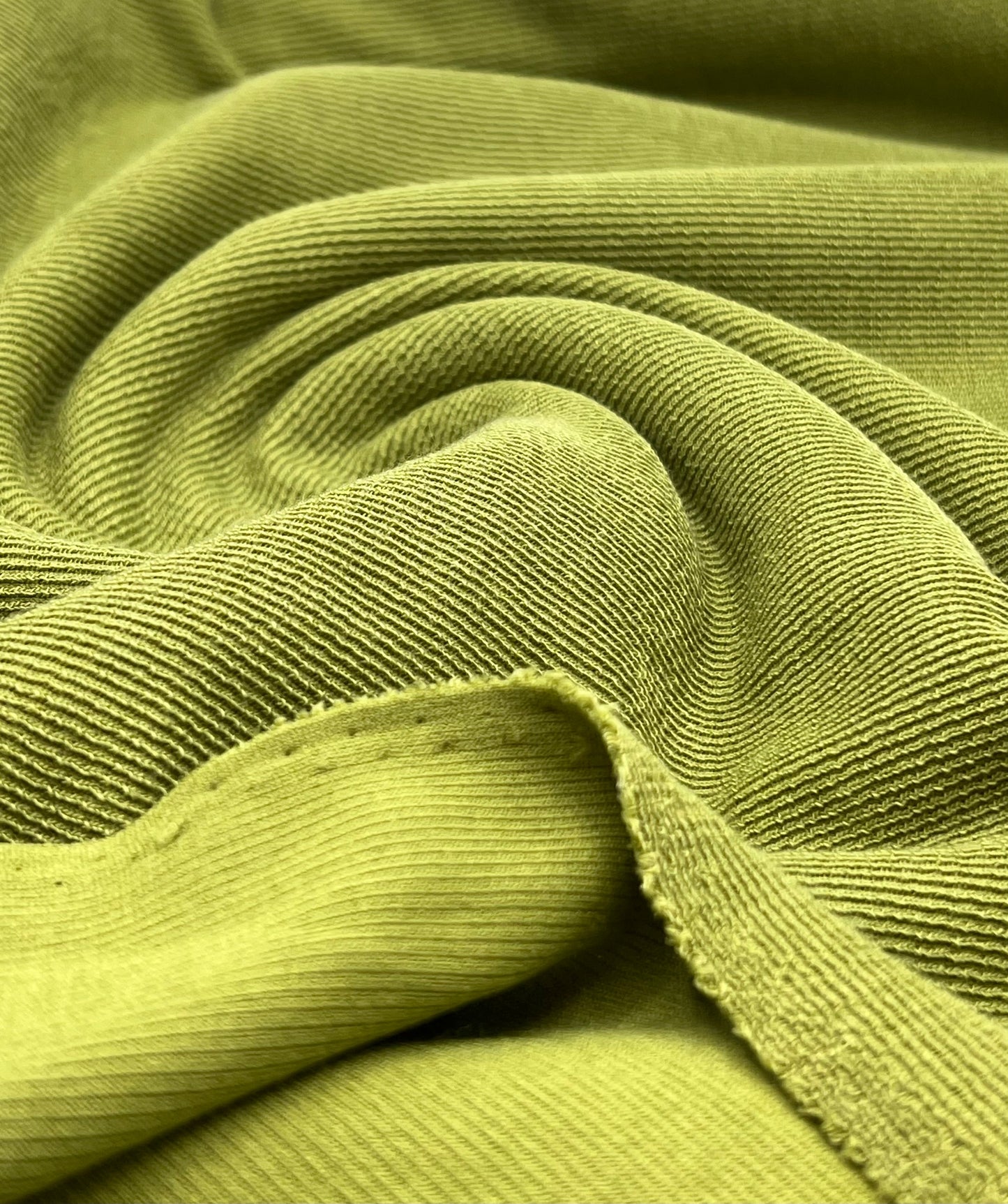 Green Fine Rib Stretch Fabric