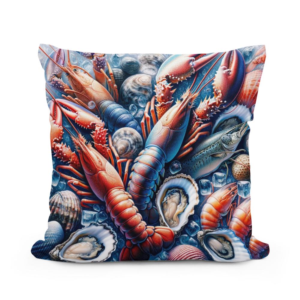 Seafood Elegance Cotton Cushion