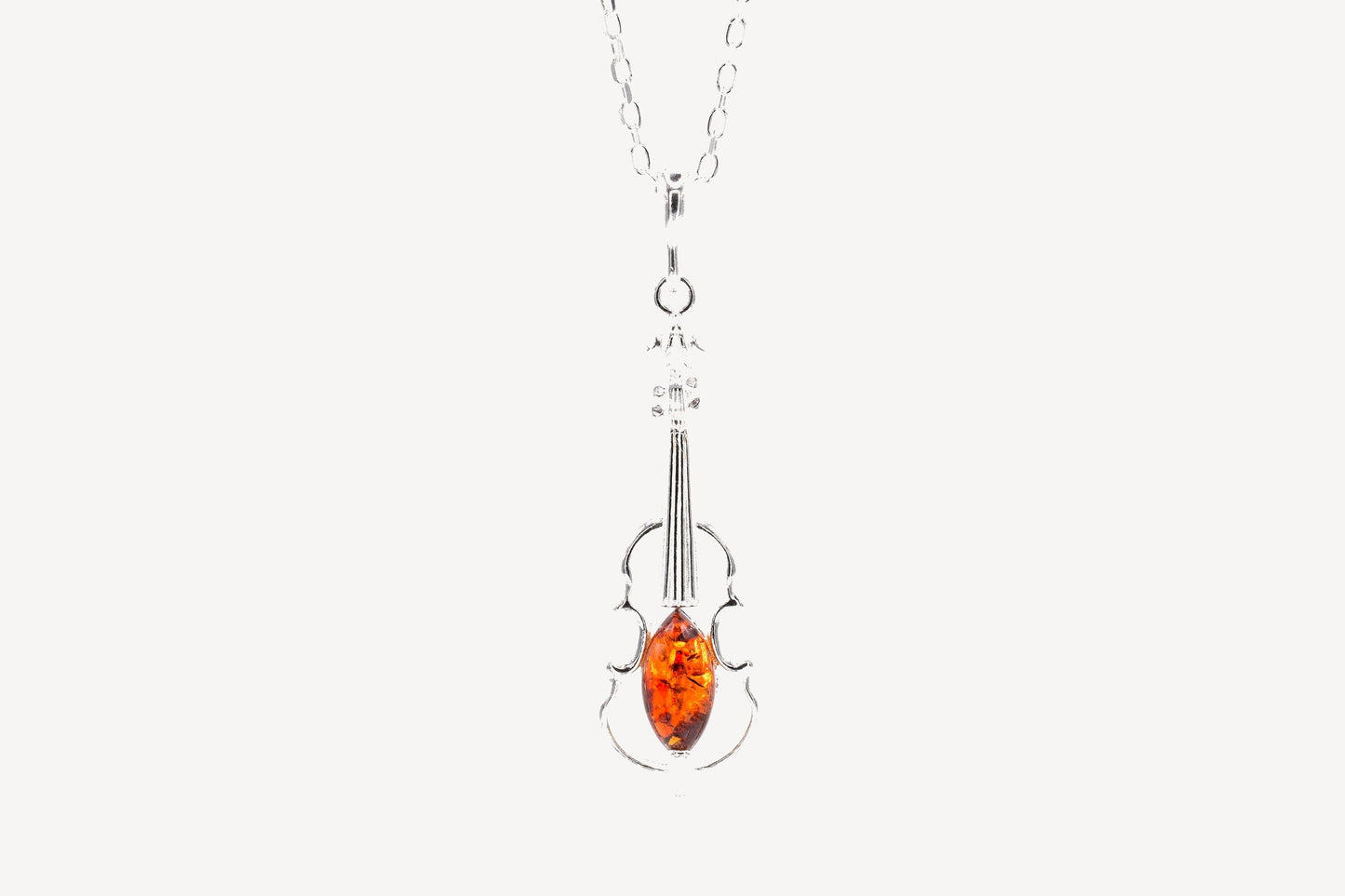 Amber Violin Pendant