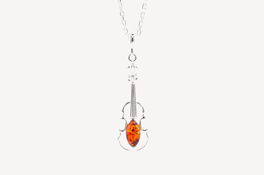 Amber Violin Pendant
