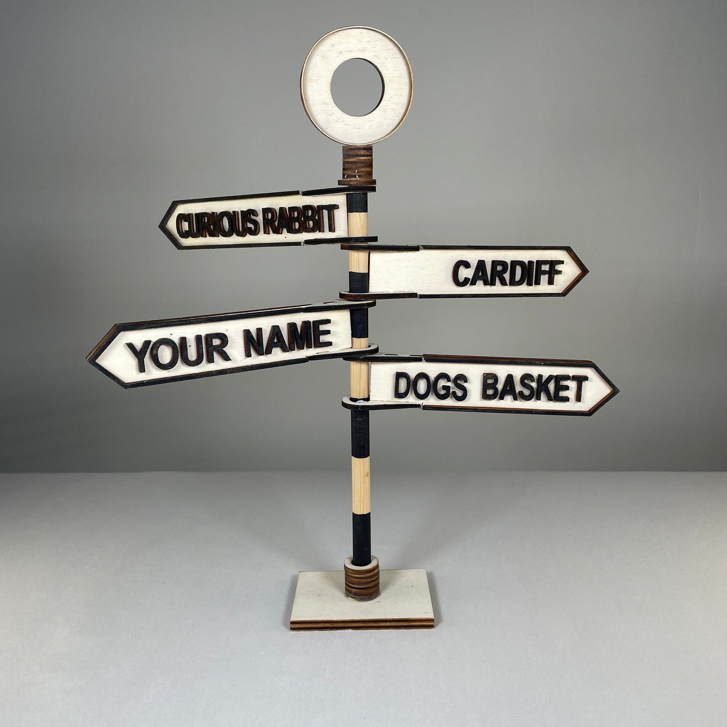 Traditional Direction Sign - Handmade Ornament by Curious Rabbit ®