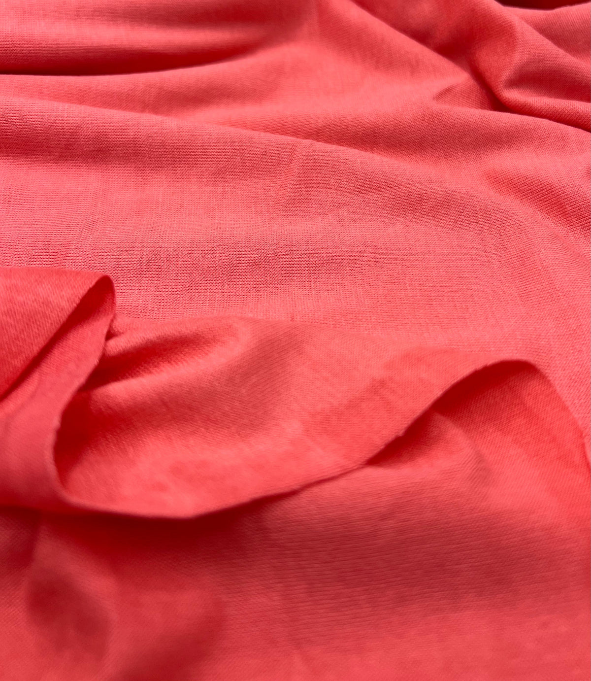 Plain Coral Viscose Elastane Fabric 4 Way Stretch Jersey