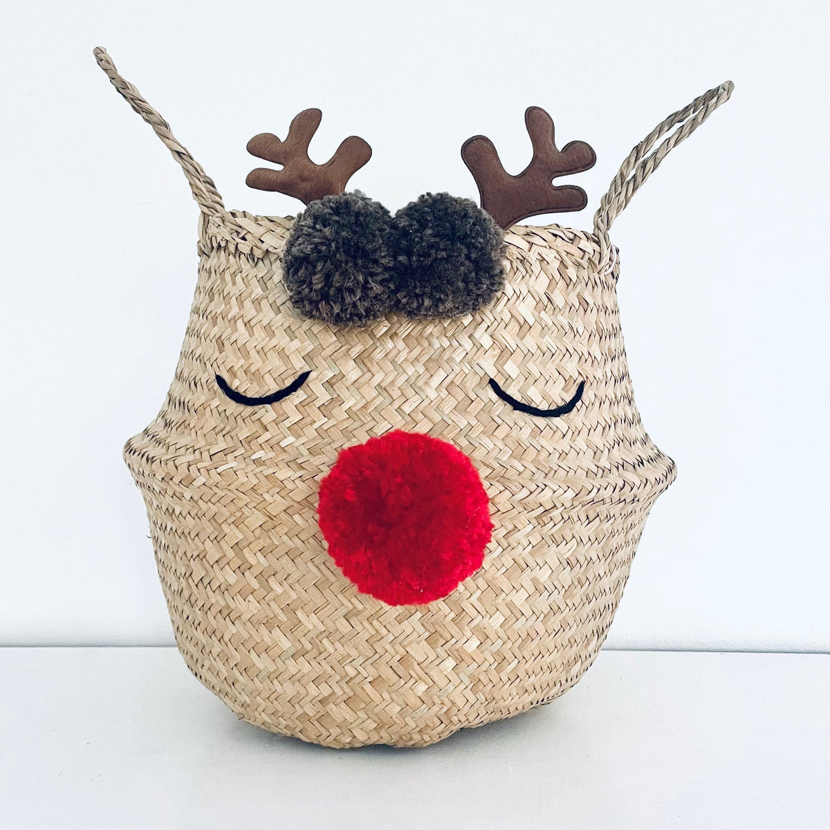 Reindeer pom pom basket - Medium