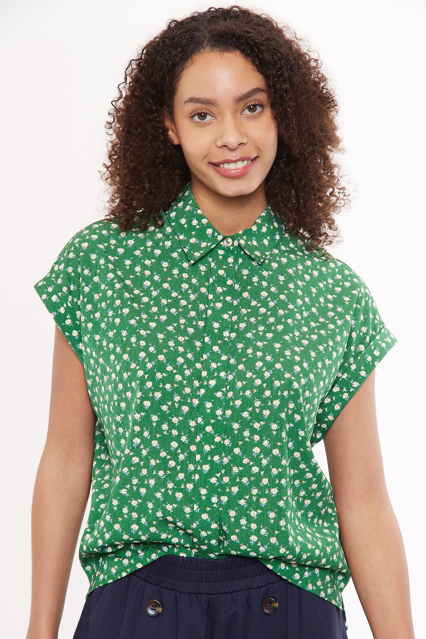 Abinaya Marguerite Print Short Sleeve Shirt