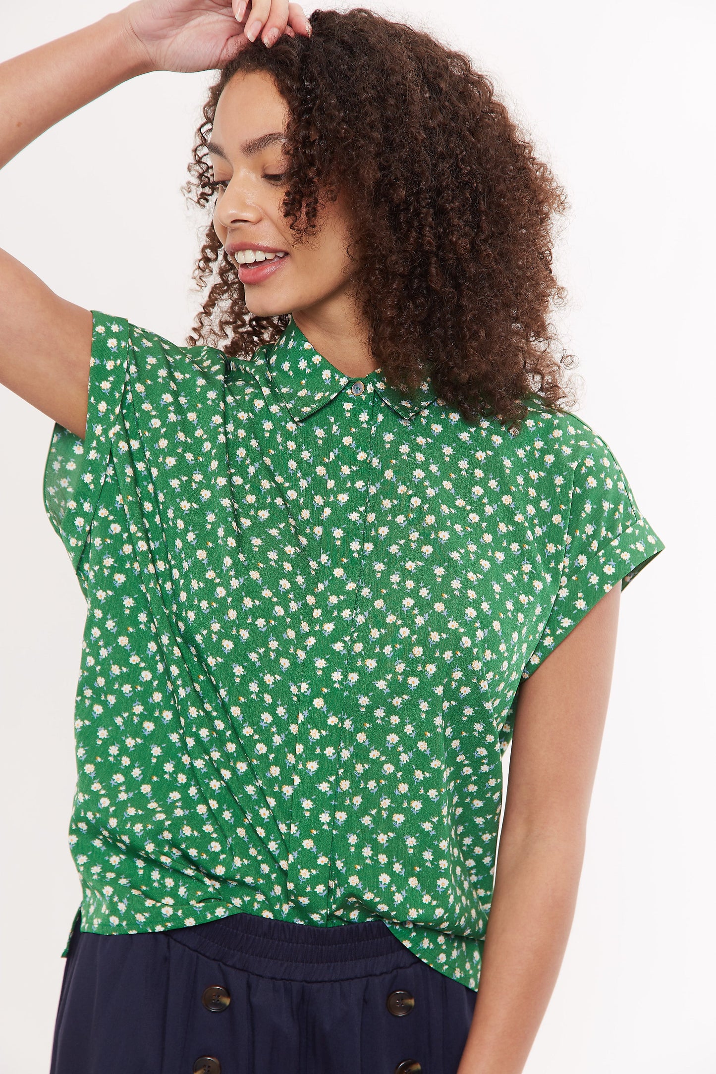 Abinaya Marguerite Print Short Sleeve Shirt