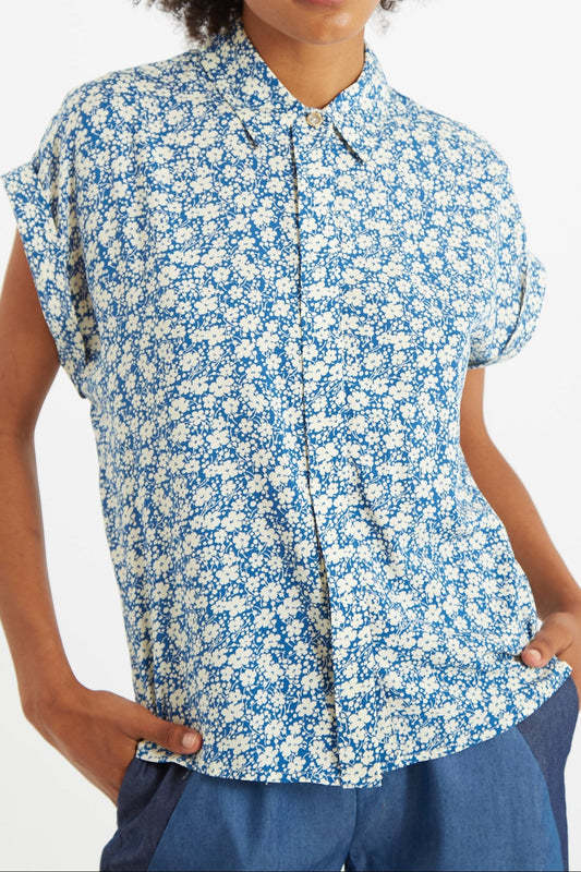 Abinaya Periwinkle Short Sleeved Shirt