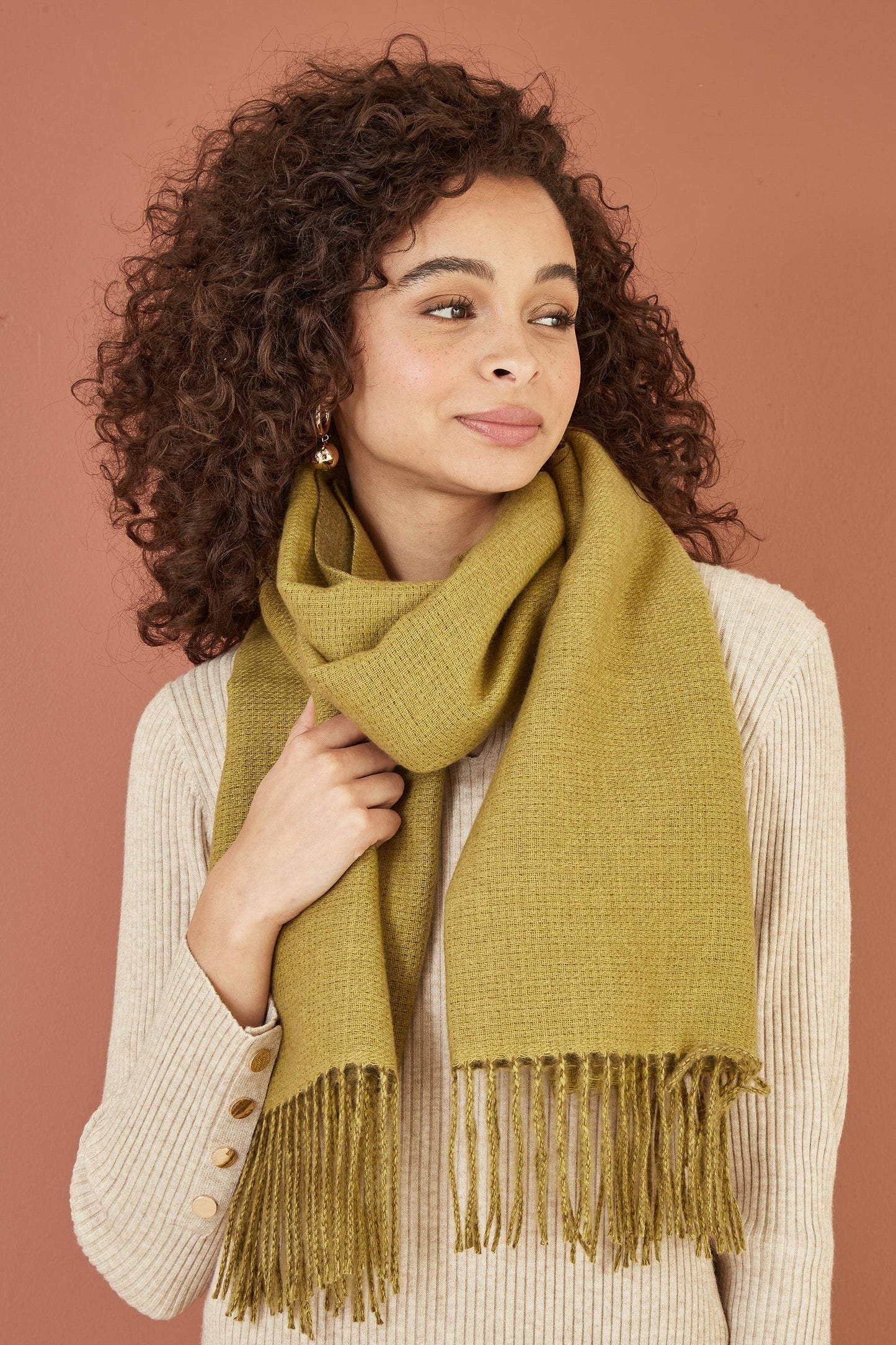 Yumi Green Two Tone Scarf