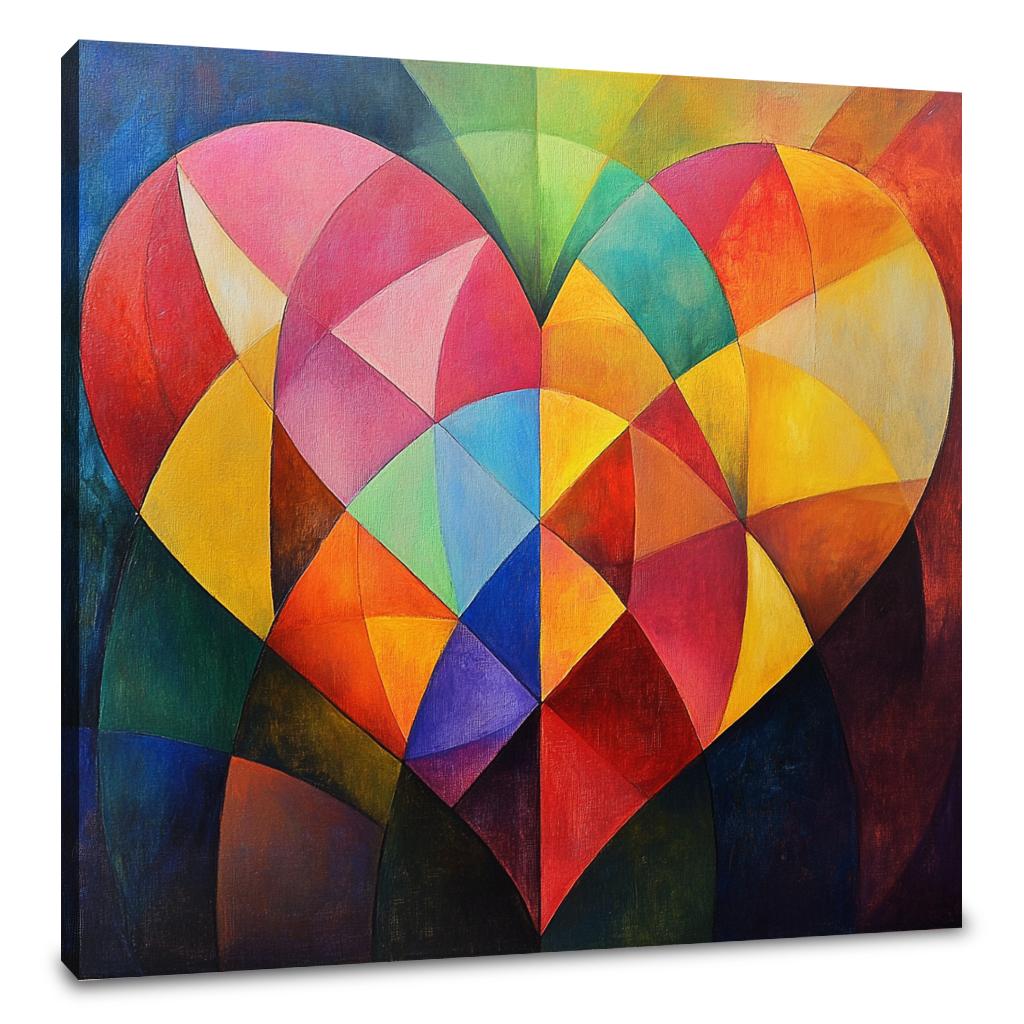 Geometric Heart Canvas