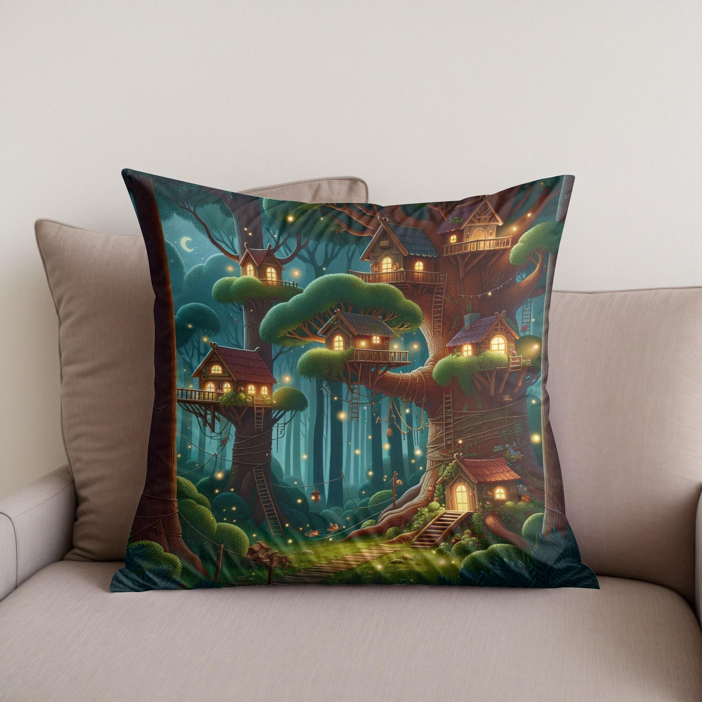 Twilight Treetop Cotton Cushion