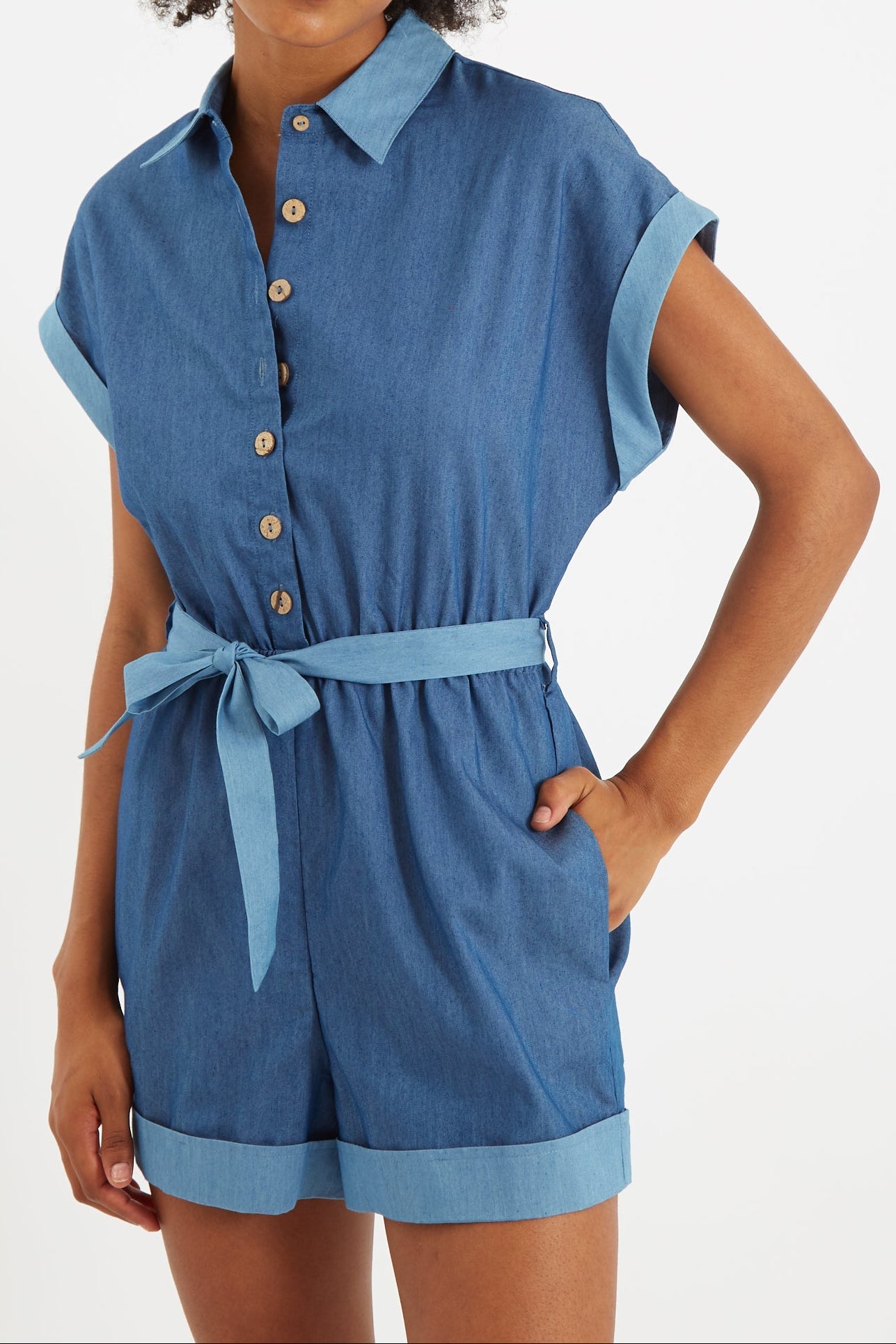 Addie Double Denim Playsuit