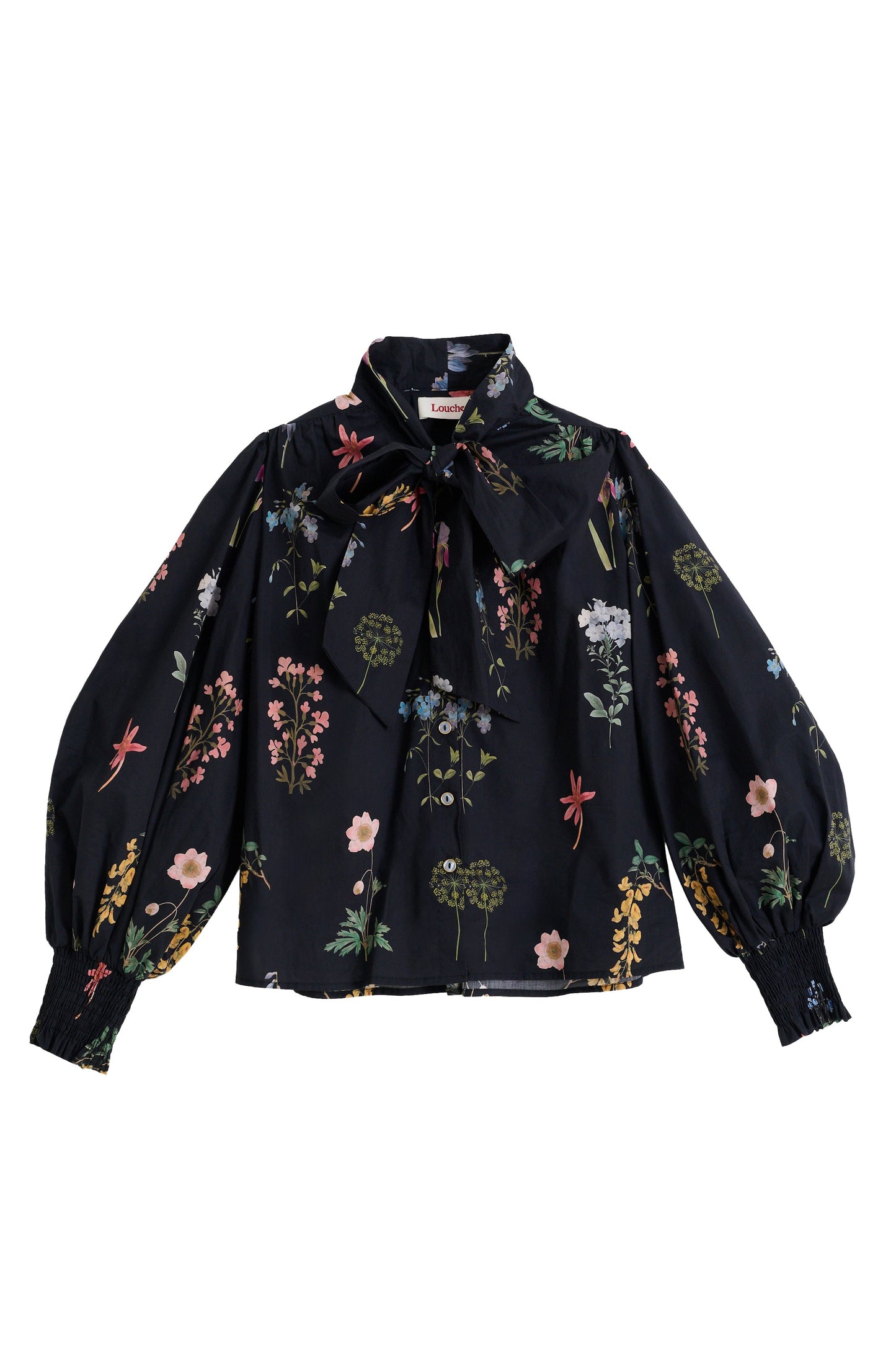 Aditi Flower Press Print Tie Neck Blouse - Multi Colour