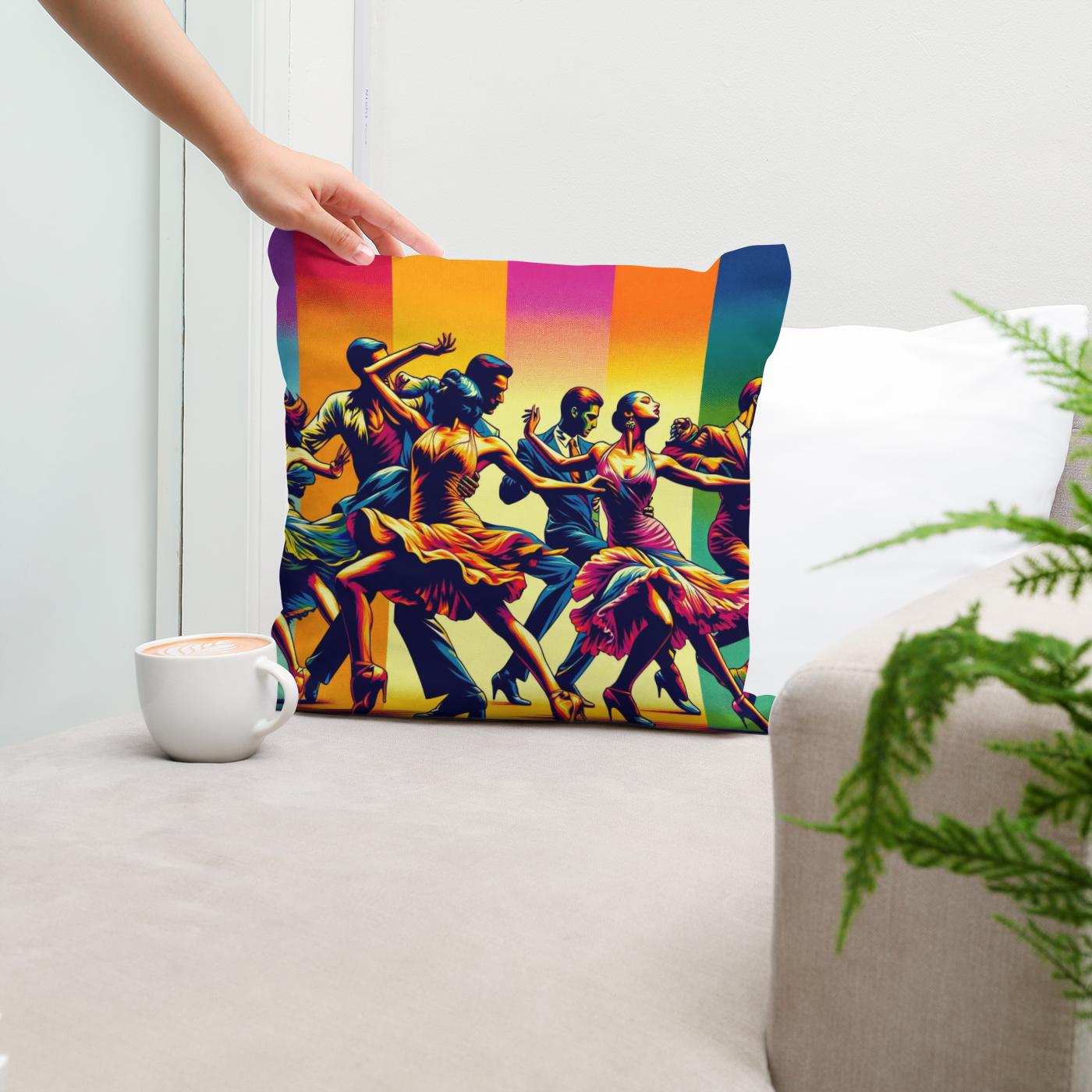 Vibrant Dance Spectrum Cotton Cushion