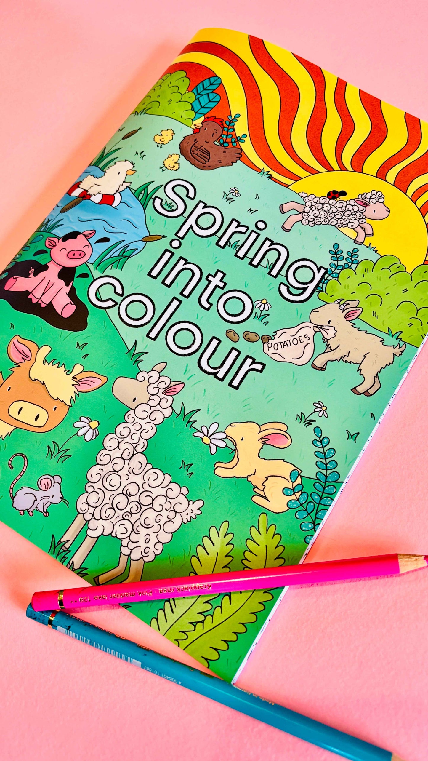Spring into colour A4 colouring book