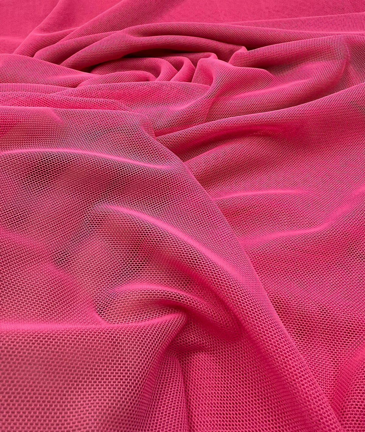 Plain Hot Baby Pink Mesh Fabric Stretch