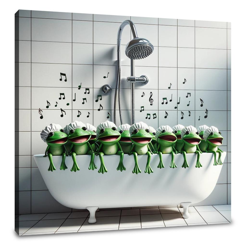 Frog Choir in the Shower Canvas