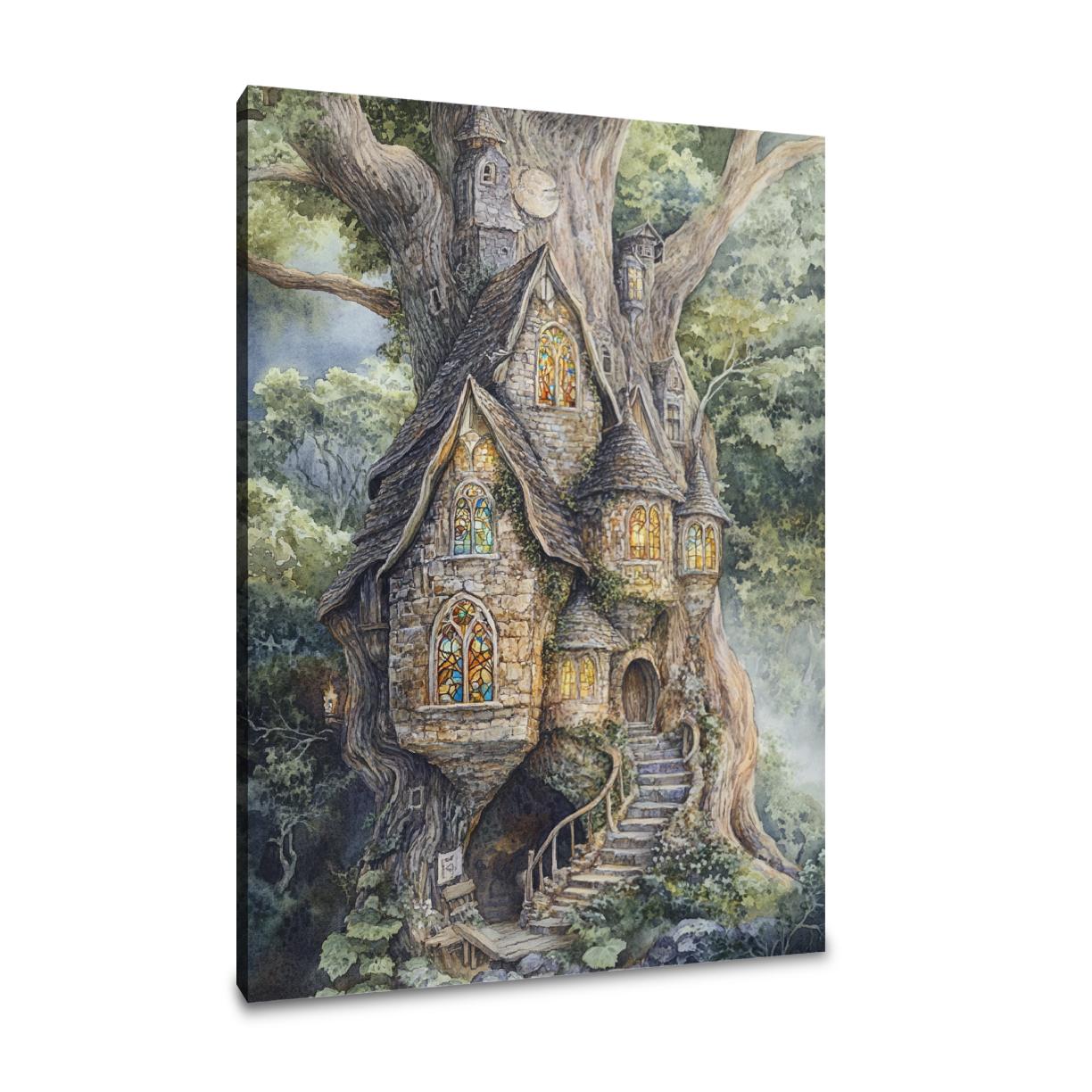 Enigmatic Elven Tree Canvas