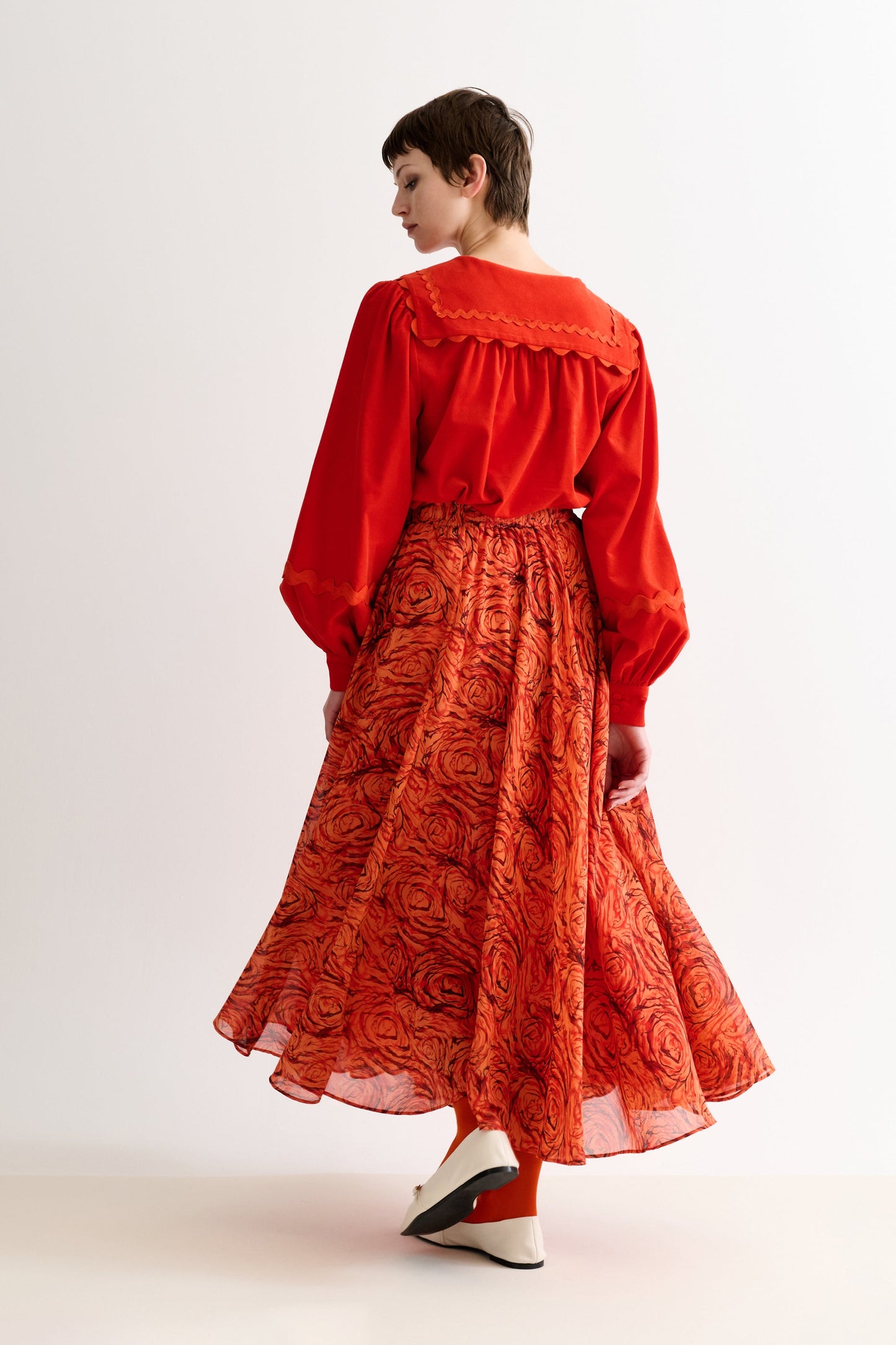 Agatha Rosechild Full Circle Midi Skirt – Apricot