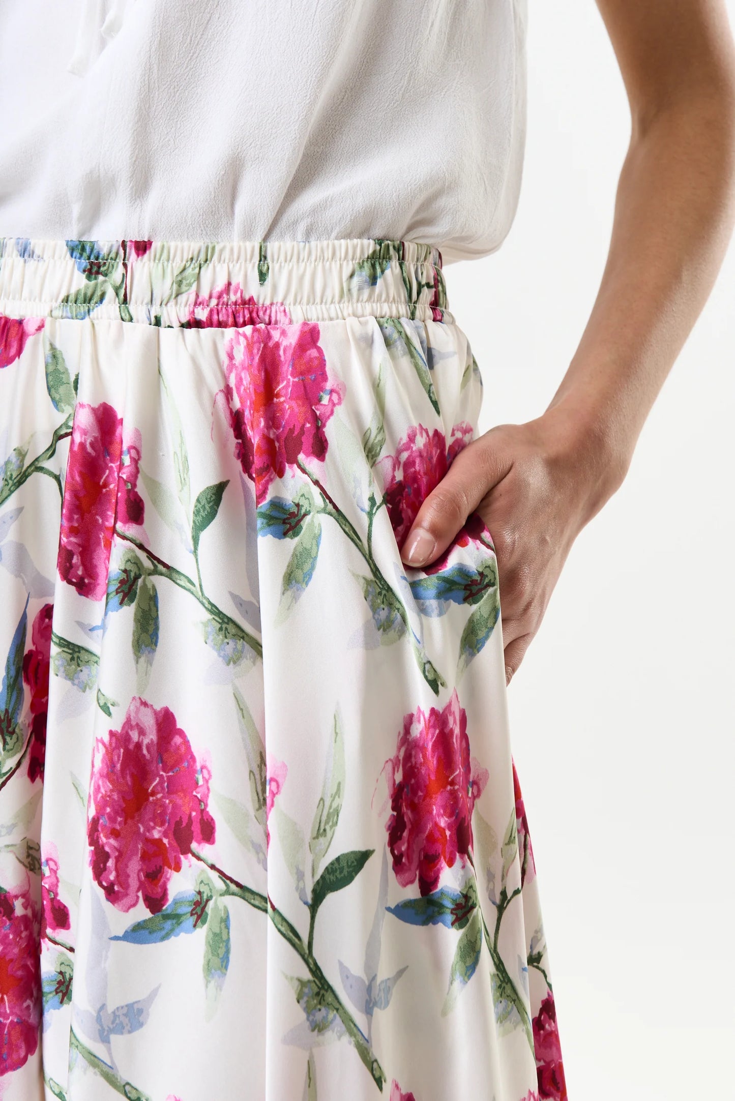 Agatha Loveflower Print Circle Midi Skirt