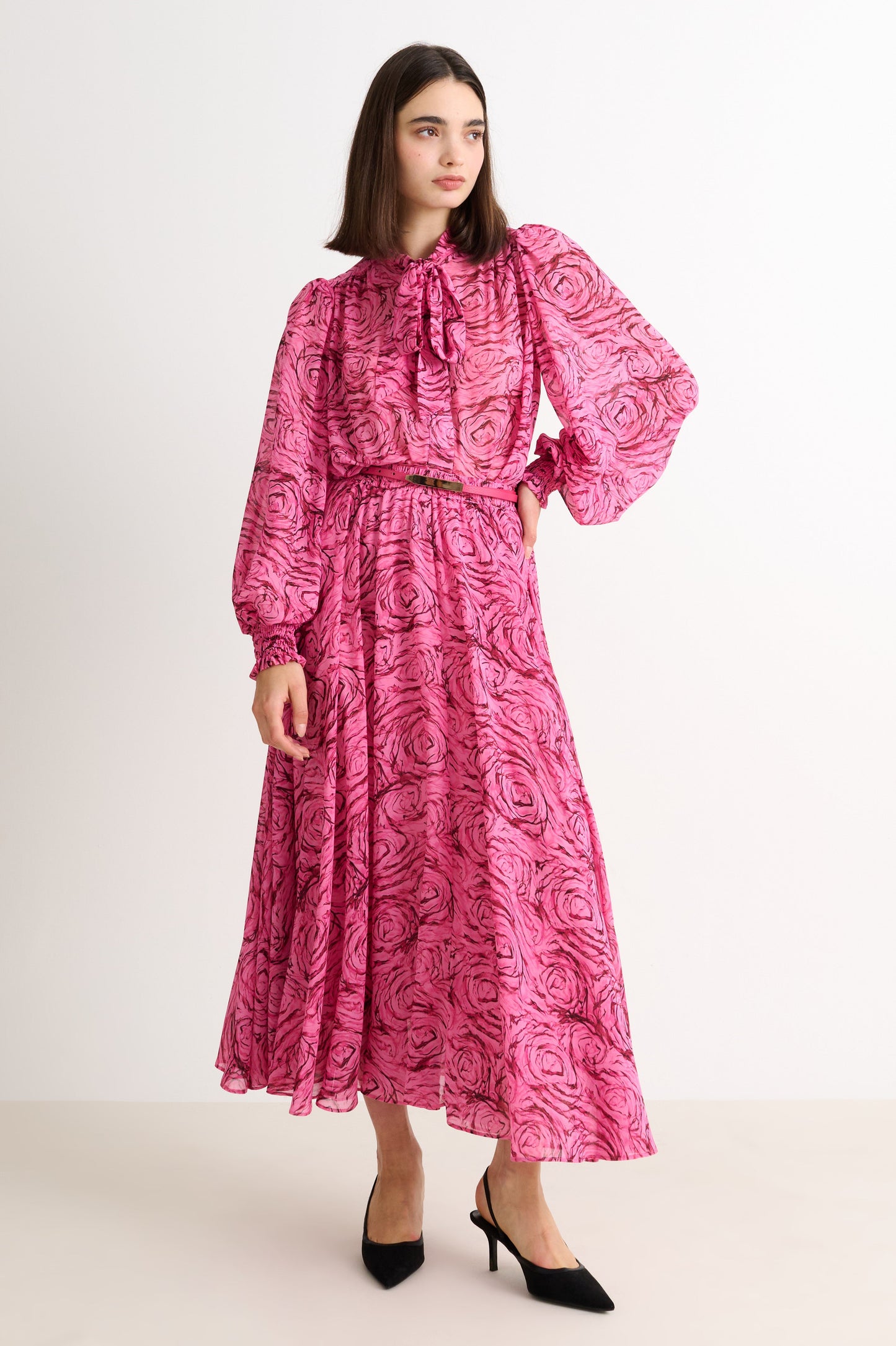 Agatha Rosechild Full Circle Midi Skirt – Pink