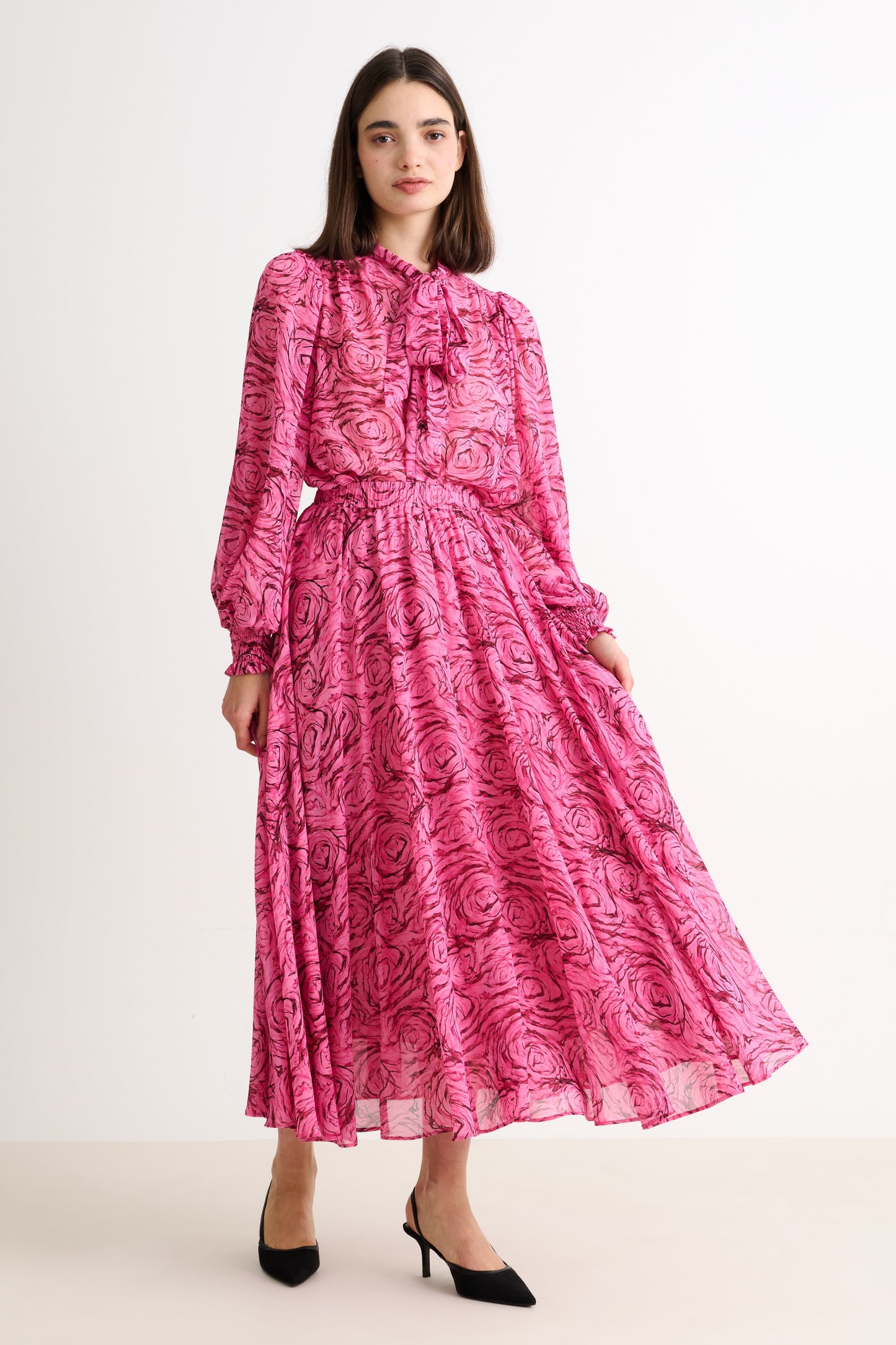 Agatha Rosechild Full Circle Midi Skirt – Pink