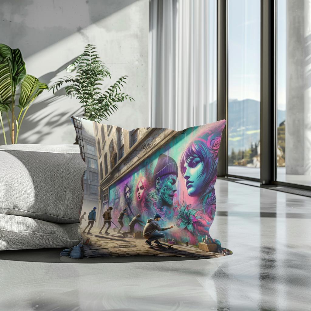 Alleyway Artistry Cotton Cushion