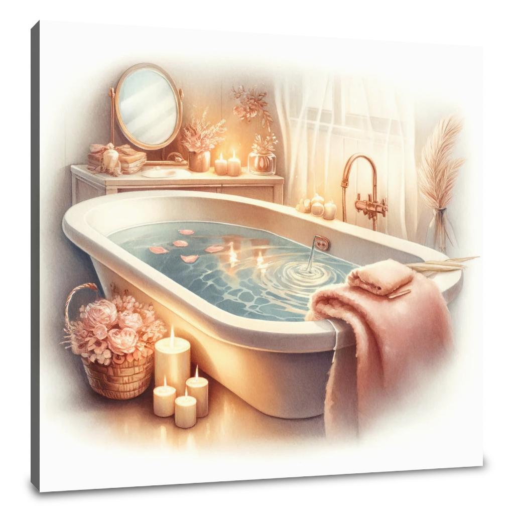 Serene Soak Watercolor Canvas