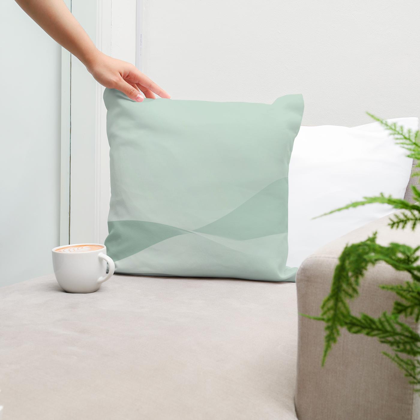 Serene Wave Cotton Cushion