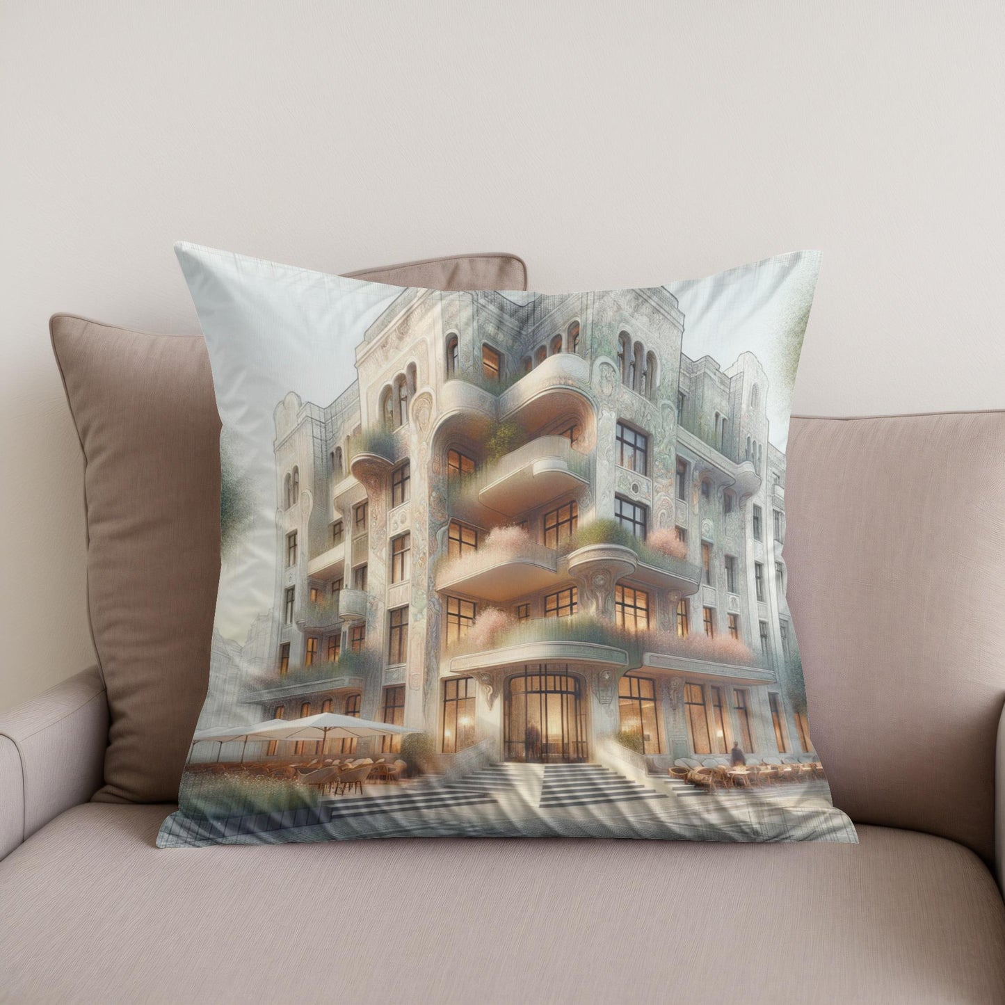 Art Nouveau Harmony Cotton Cushion