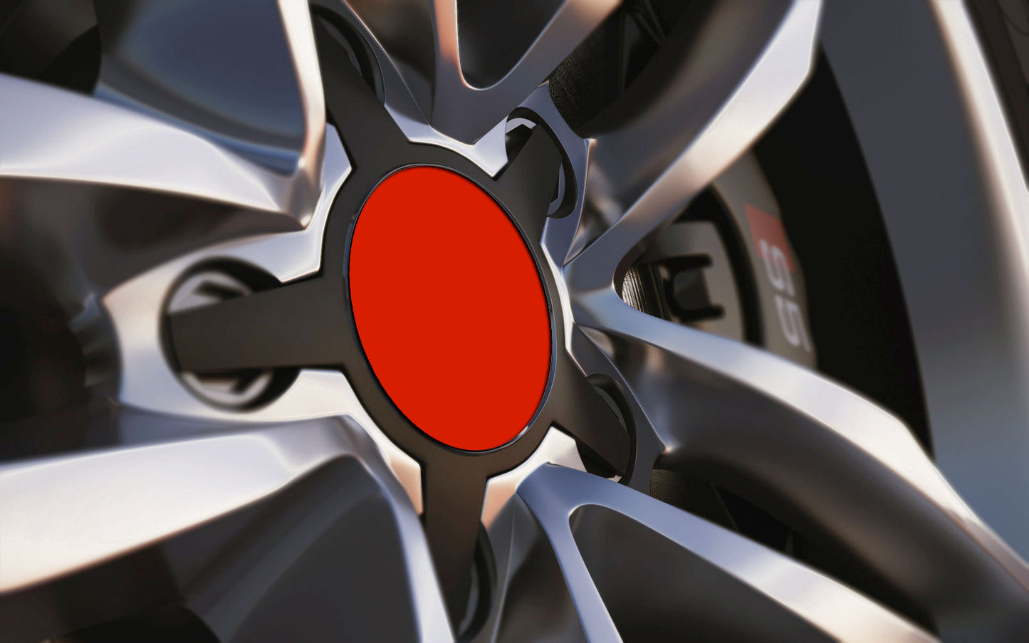 Red Standard Universal Fit Alloy Wheel Centre Cap Badges (Pack of 4)