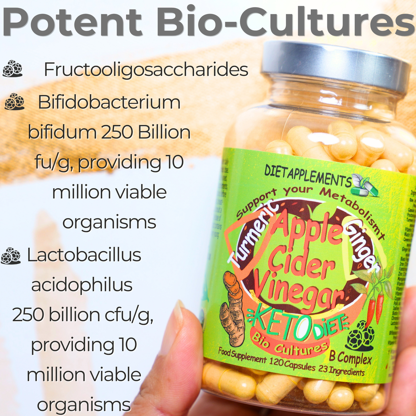Raw Unfiltered Apple Cider Vinegar with the Mother, Vitamins & Minerals Complex