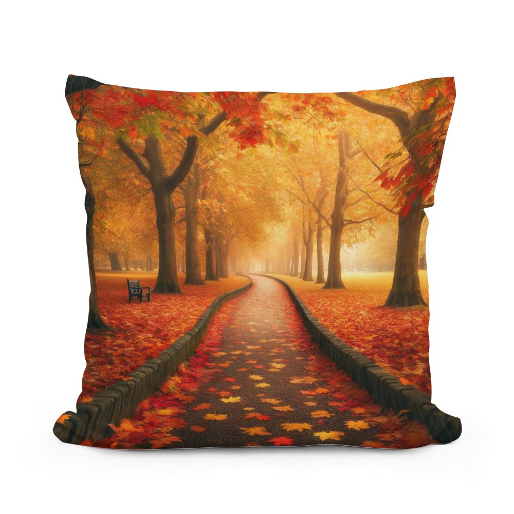 Autumn Pathway Serenity Cotton Cushion