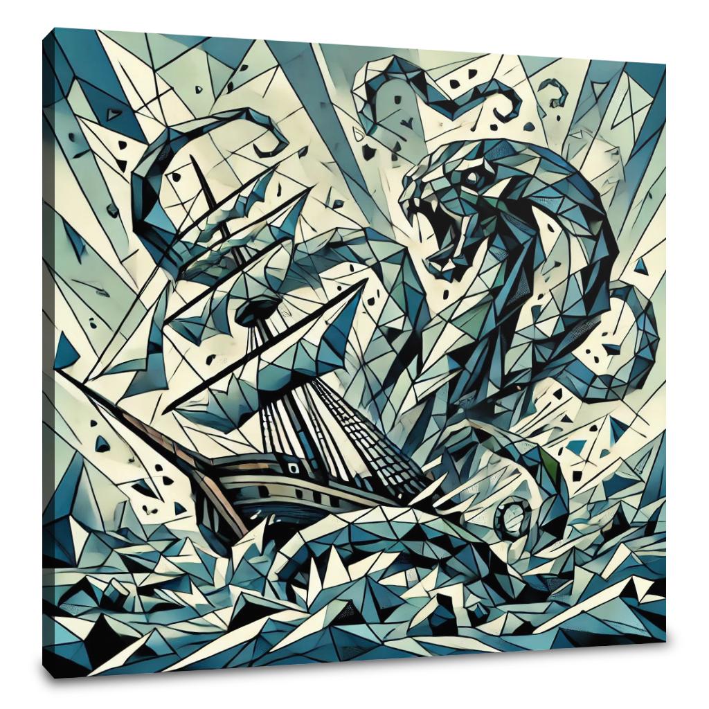 Cubist Kraken Canvas