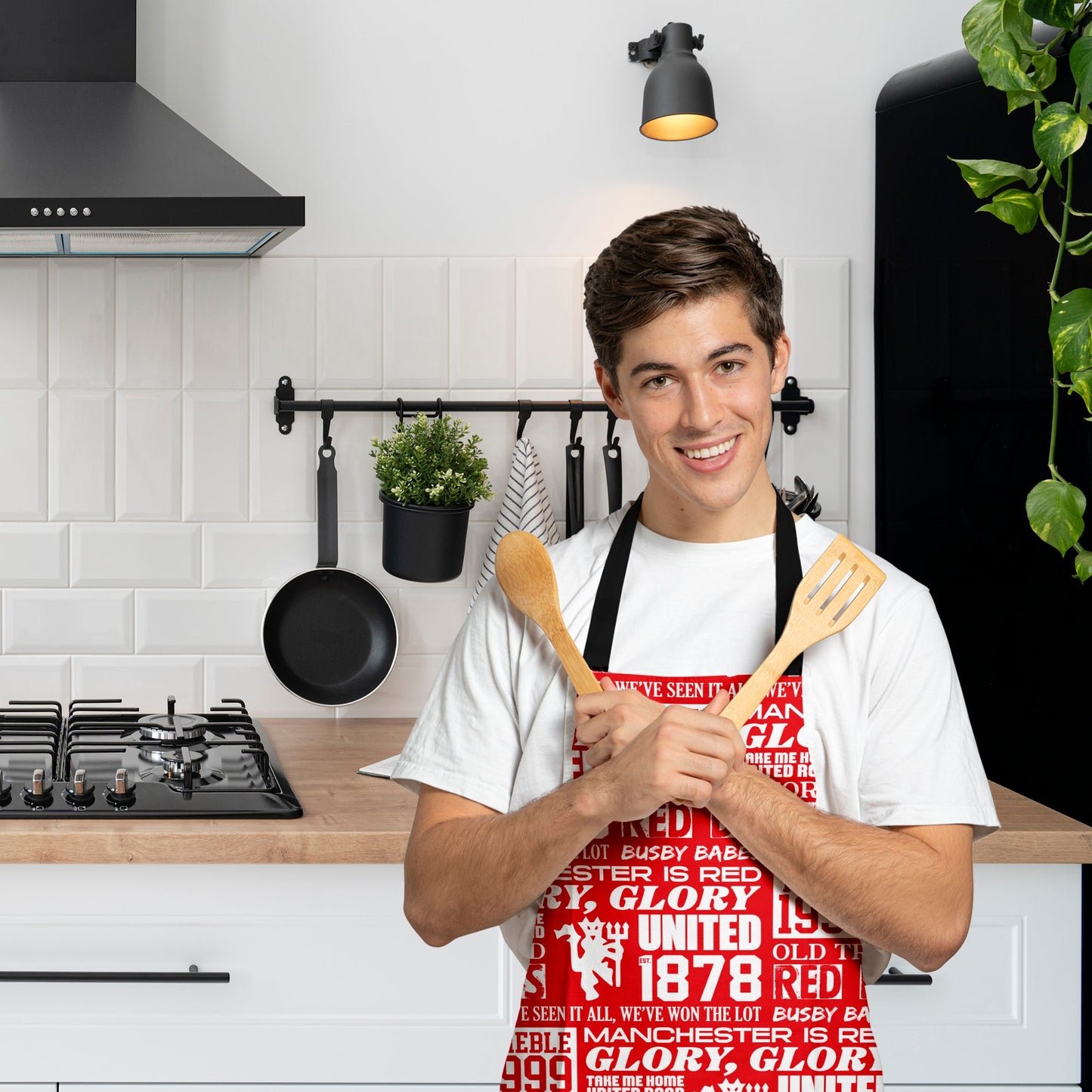Manchester Red - Word Montage - Apron