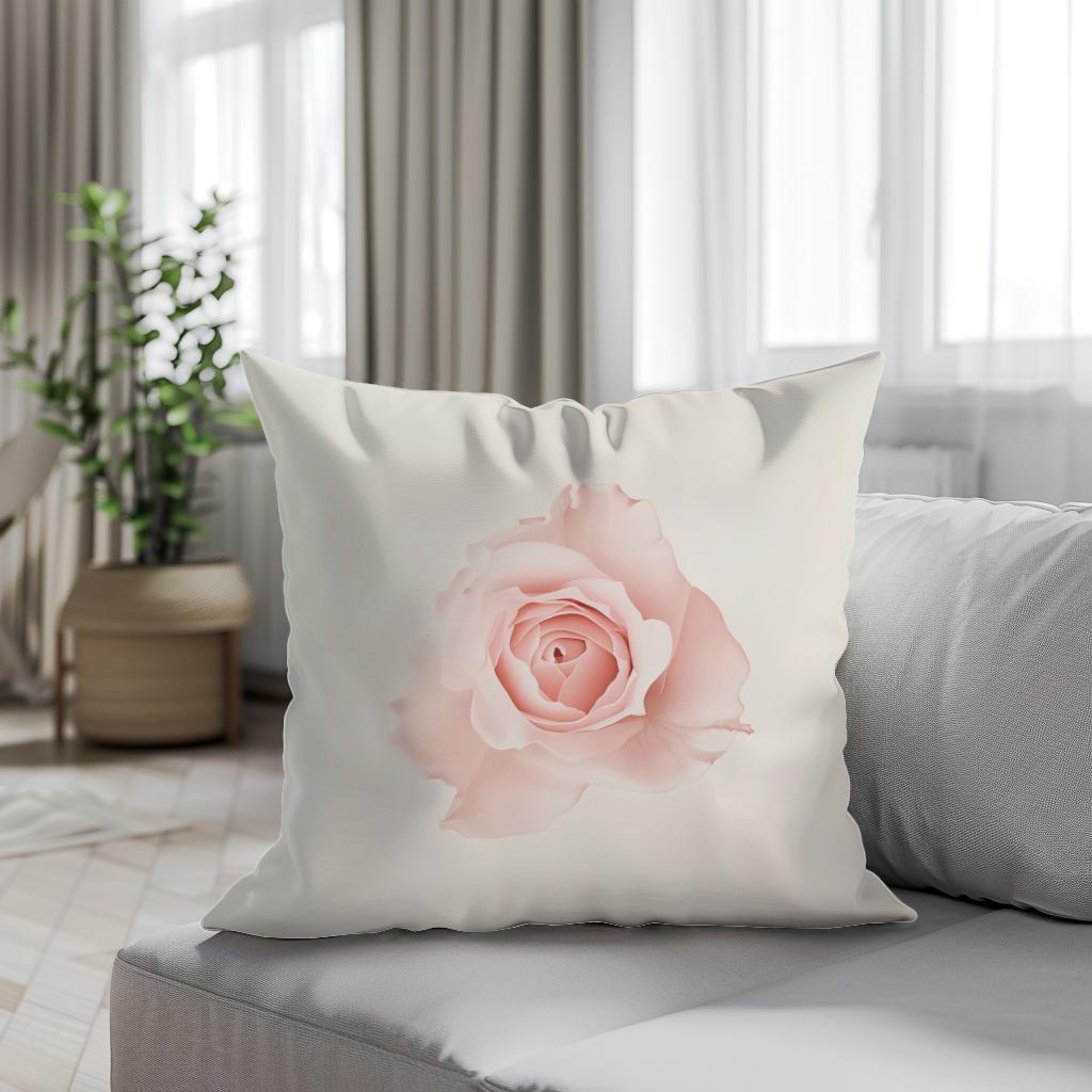 Pink Rose Cotton Cushion