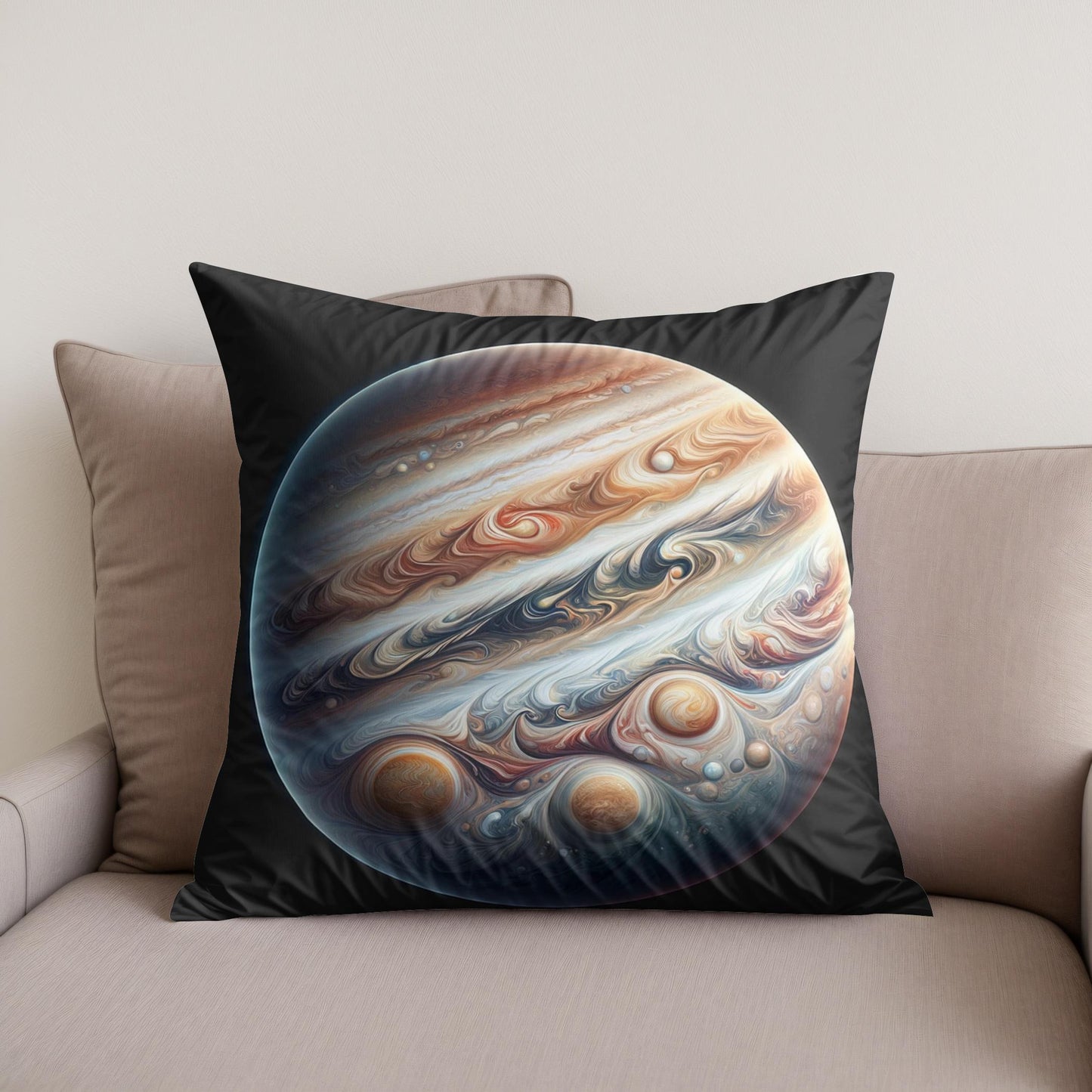 Jupiter's Swirling Majesty Cotton Cushion