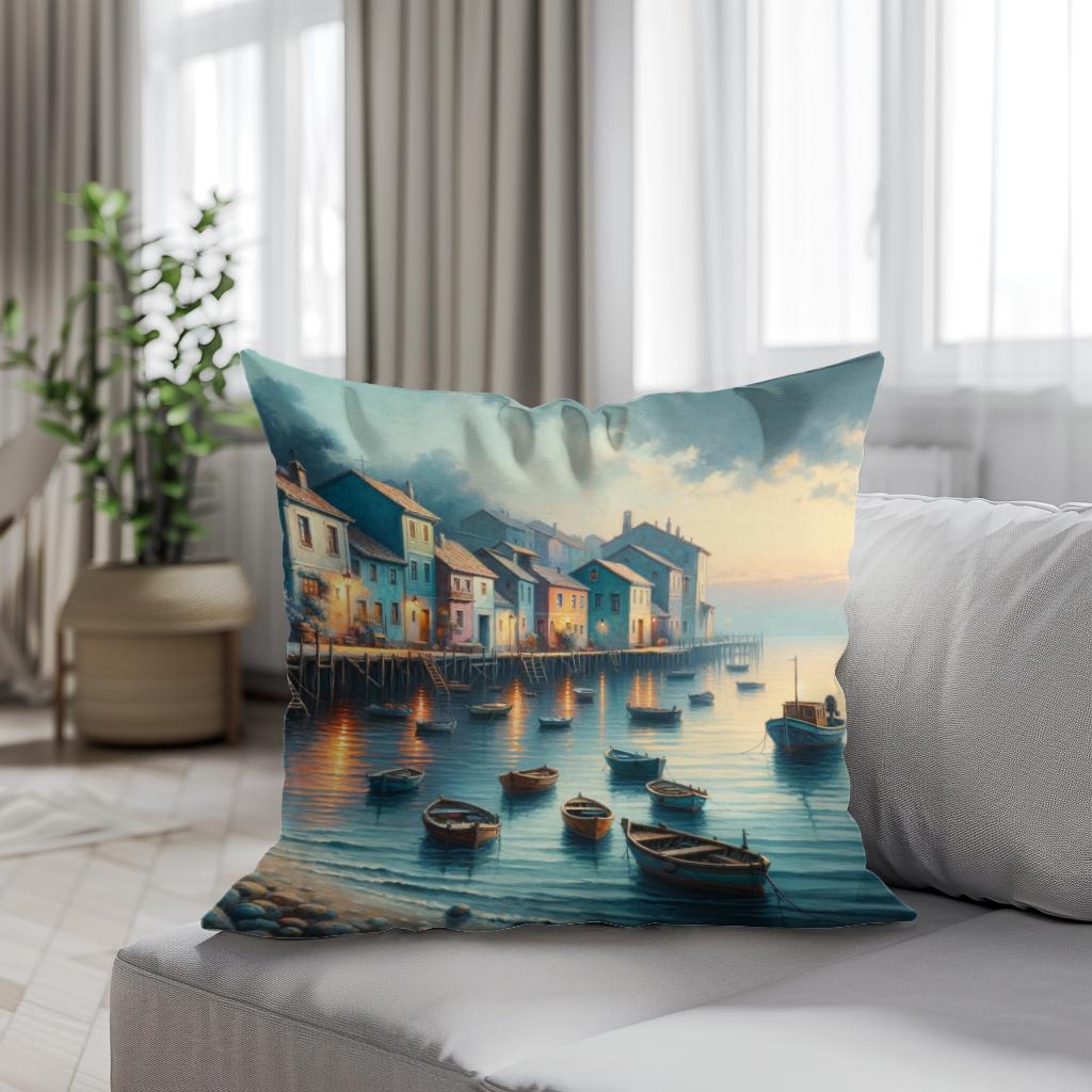 Dusk Harbor Cotton Cushion