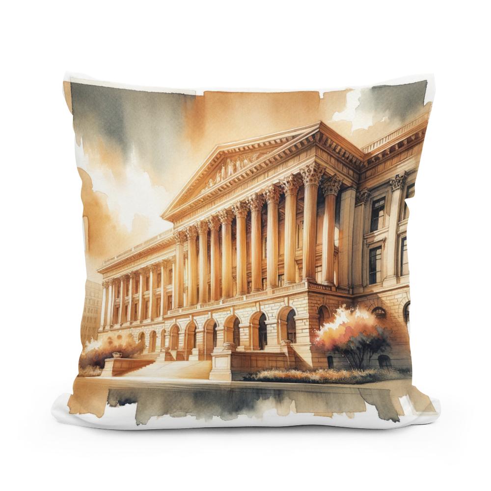 Courthouse of Tradition Cotton Cushion