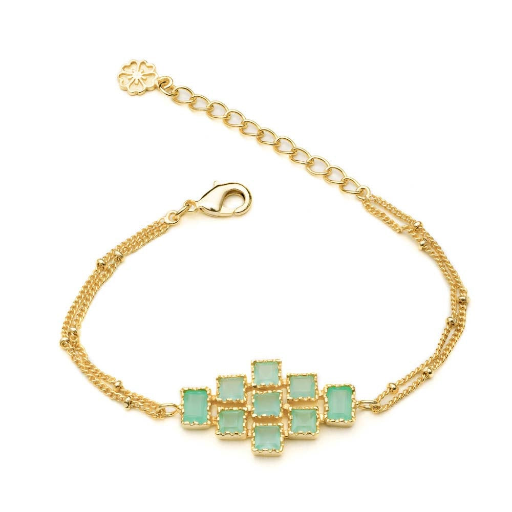 Athena Mosaic Stones Bracelet Aqua Chalcedony