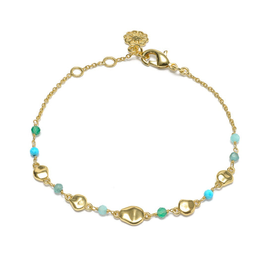 Sofia Nugget Bracelet  Amazonite, Apatite, Turquoise & Green White Jade