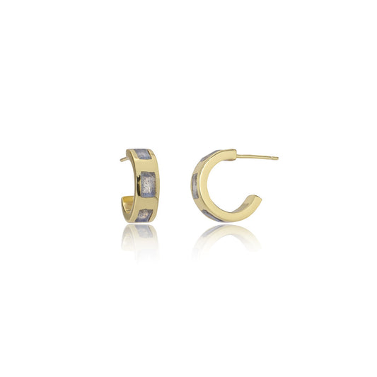 Cora Chunky Huggie Hoops Labradorite